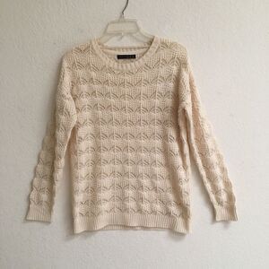 Atmosphere Y2K retro cream crocheted knit sweater 10